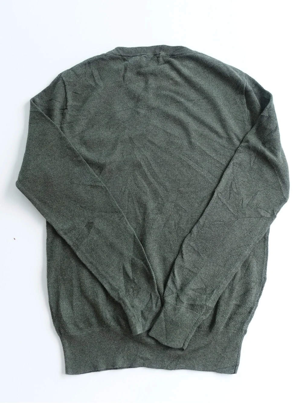 J. Crew Men's Crewneck Sweater in Olive Green | Small